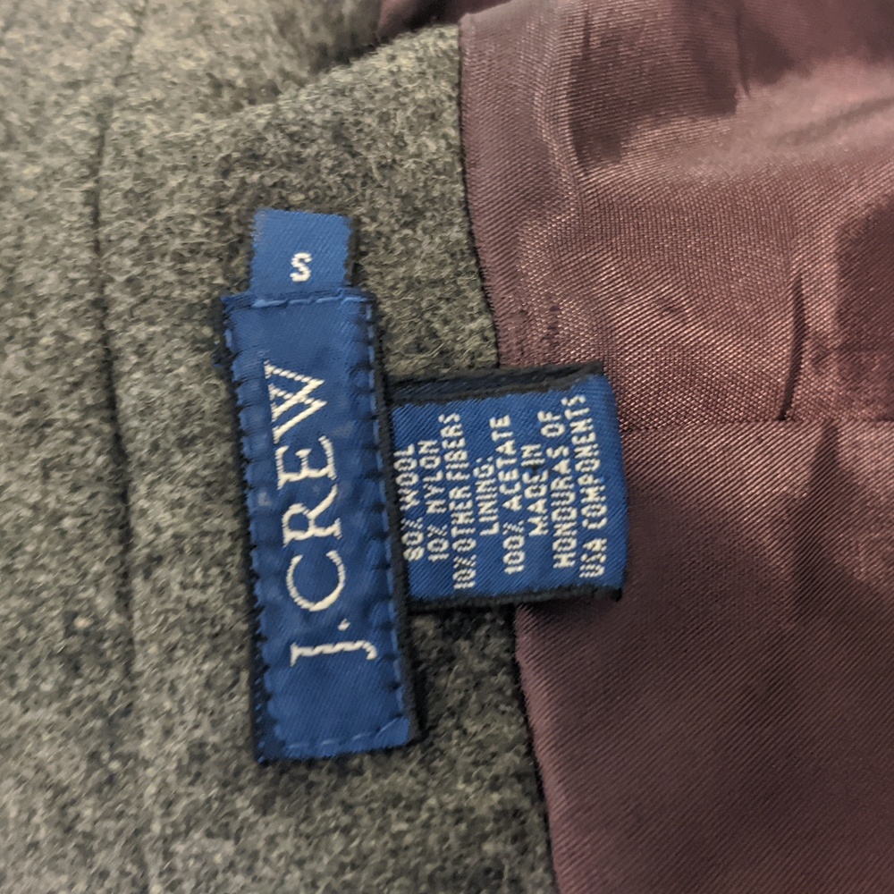 J. Crew Grey Front Zip Wool Jacket - Picture 7 of 8